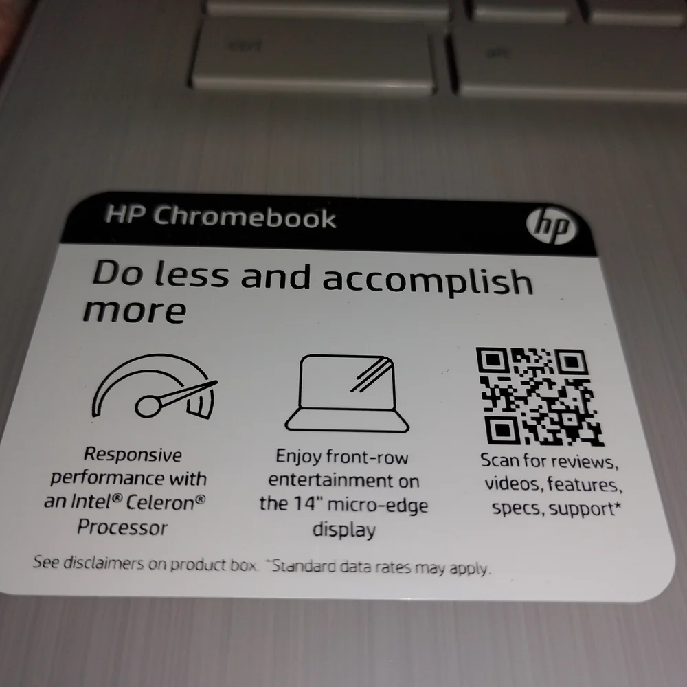 HP Silver Laptop with Chrome OS